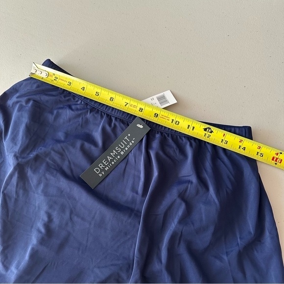 NWT Dreamsuit By Miracle Brands Slimming High Rise Swim Skirt Size 12 Navy Blue - Picture 6 of 10